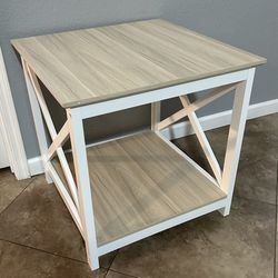 (NEW) 24” X 24” Large White End Table