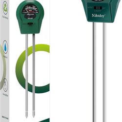Soil Moisture Meter for Plant - 3 in 1 Soil Tester for PH/Sunlight Intensity Gauge/Hygrometer Sensor, Great for Garden, Indoor and Outdoor Plants (No 