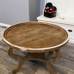 wood Round coffee table