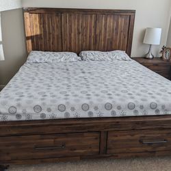 King Size Bed Frame With Side Table 