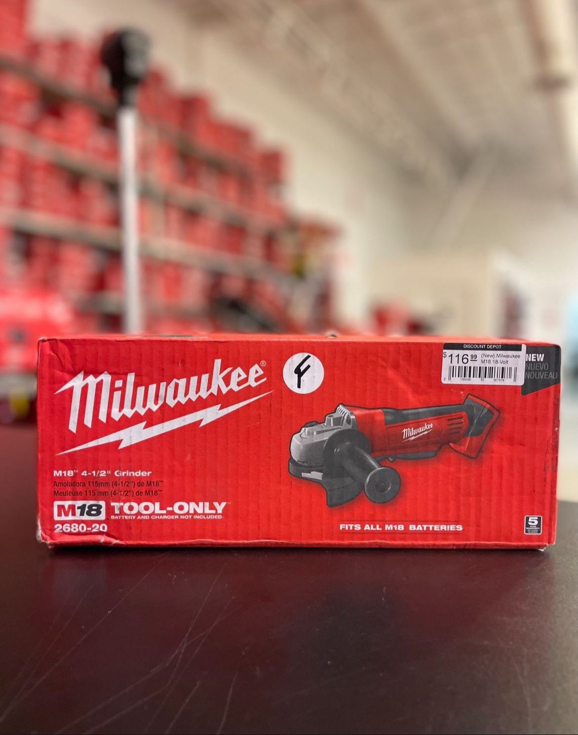 Milwaukee M18 4-1/2” Grinder (Tool Only) 2680-20