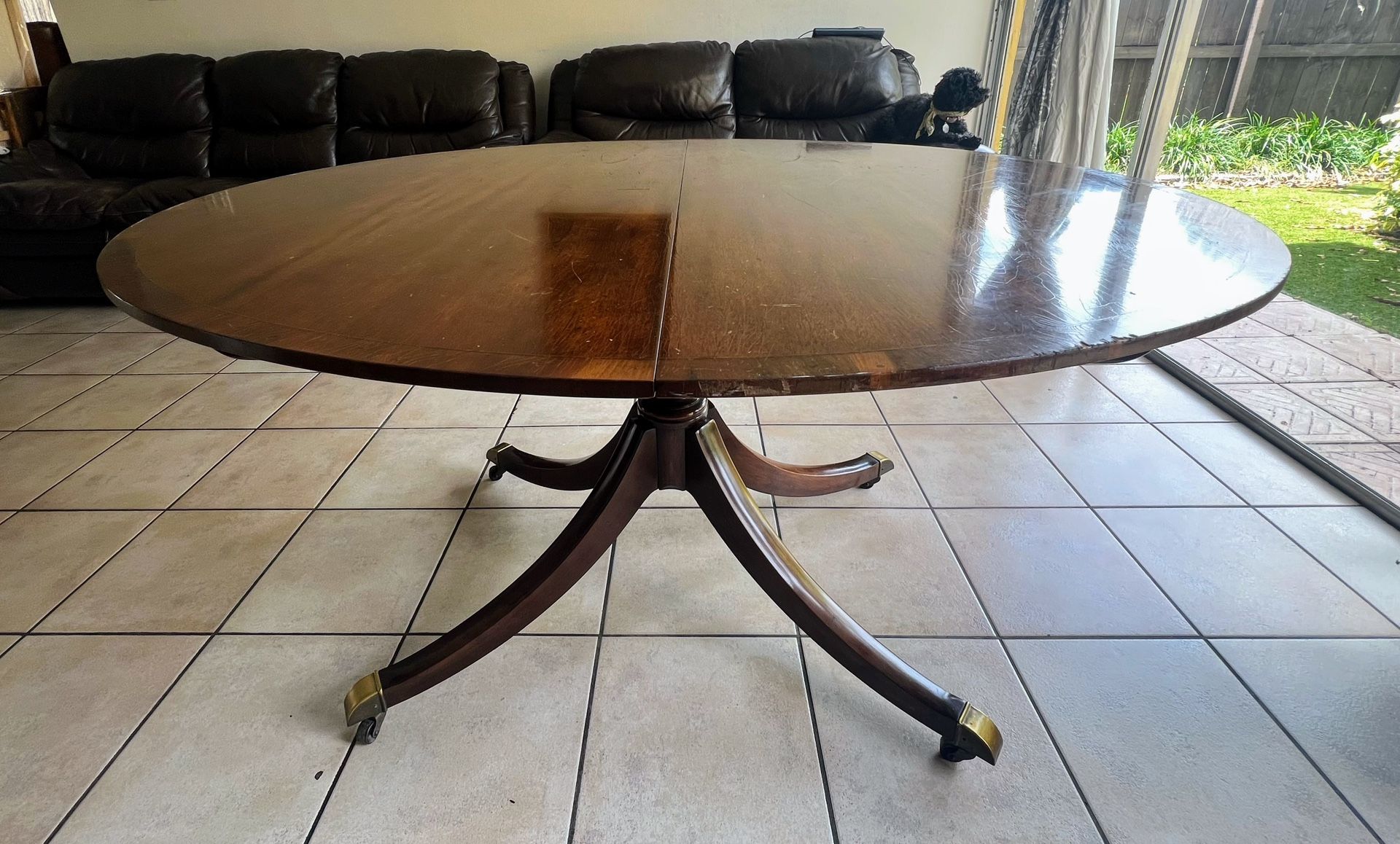 Baker Furniture Antique Oval Wooden Dining Table