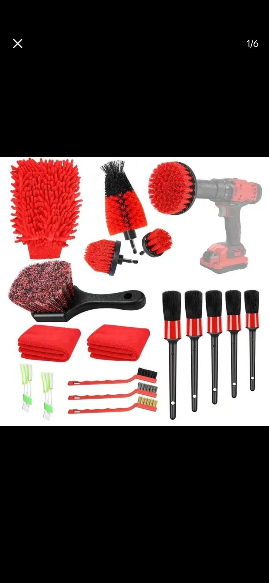 Professional Car Detailing Kit, Multifunctional CarCleaning Kit with a Variety of High Quality Soft-bristle Detailing Brush Set for Cleaning All CarPa