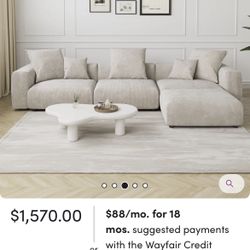 Beige Corduroy Modular Sectional (NEW IN BOXE)