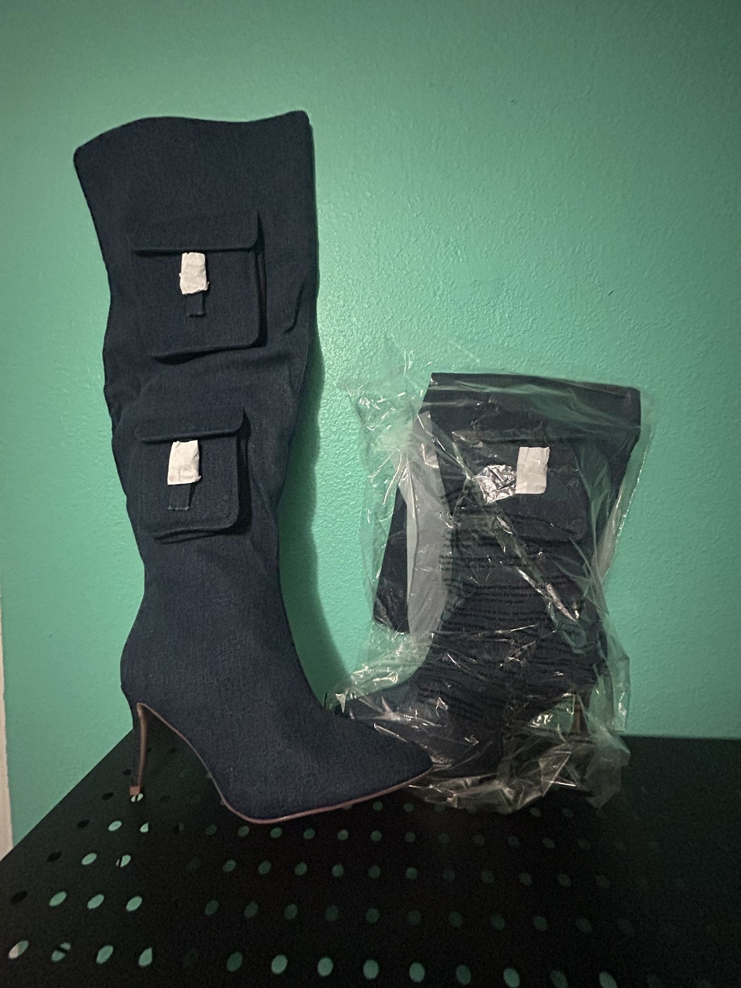 Shoe Dazzle Denim Boots