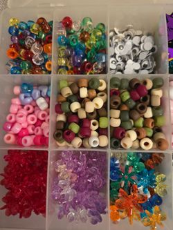 New tray with beads, sequins, etc.