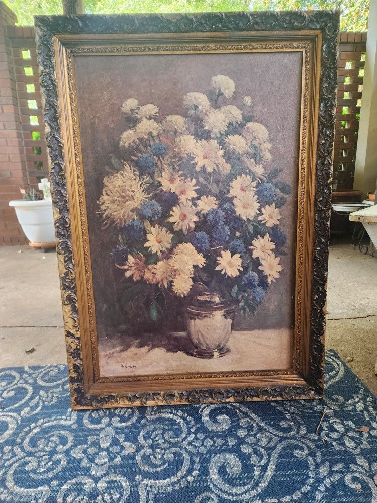 antique painting and frame