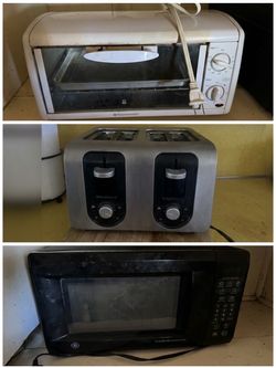 Used for all Kitchen Appliance Lot – Toaster Oven, 4-Slice Toaster, Microwave