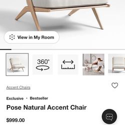 Brand New Floor Model Crate Pose Chair 