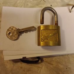 Vintage Brass Slaymaker Pad Lock W/Key 