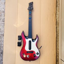 Xbox 360 Guitar Hero 5 Wireless Cherry Controller 95905.805 With Shoulder Strap Tested Works. Check all beautiful pictures. 