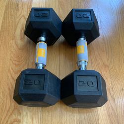 New 20lb Rubber Dumbbell Set