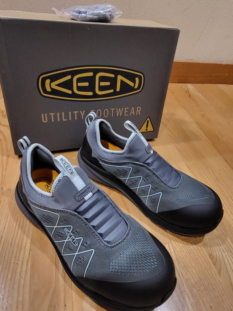 KEEN Utility Womens Vista Energy Shift Composite Toe Slip on Gray Work Shoe 11 M