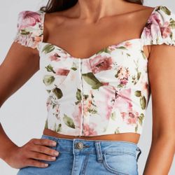 Size large Windsor brand corset floral top