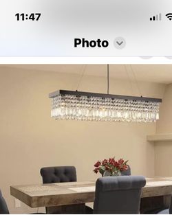 Crystal Tiered Rectangle Dining Room Chandelier