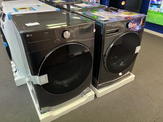 LG BLACK WASHER AND DRYER SET FRONT LOAD