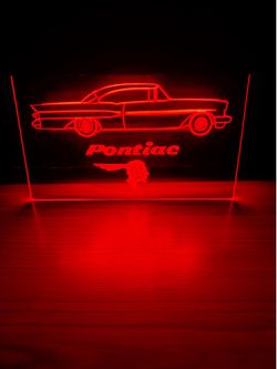 PONTIAC CLASSIC LED NEON RED LIGHT SIGN 8x12