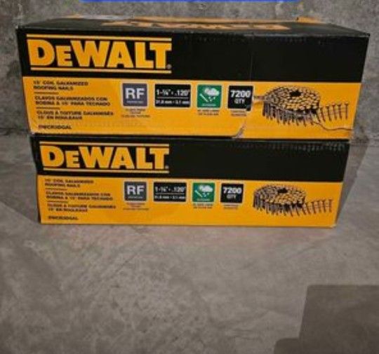 DEWALT 1-1/4 in. x 0.120-Gauge Wire Electro-Galvanized Steel Coil Roofing Nails (7,200 Pack)