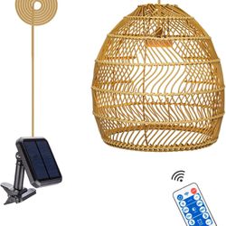 Solar Pendant Light Outdoor Hanging Lantern Solar Outdoor Chandelier with Remote Dimmable for Porch Patio Gazebo Garden Yard Decoration
