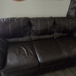 Brown Leather Couch And Love Seat