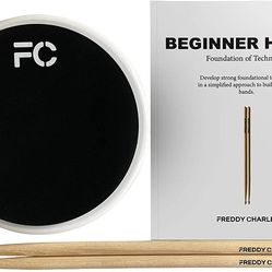 Halocline Premium Practice Drum Pad, 8 inches, Practice Pad Set With Drumsticks, Silent Lap Practice Pad With Free Video and eBook