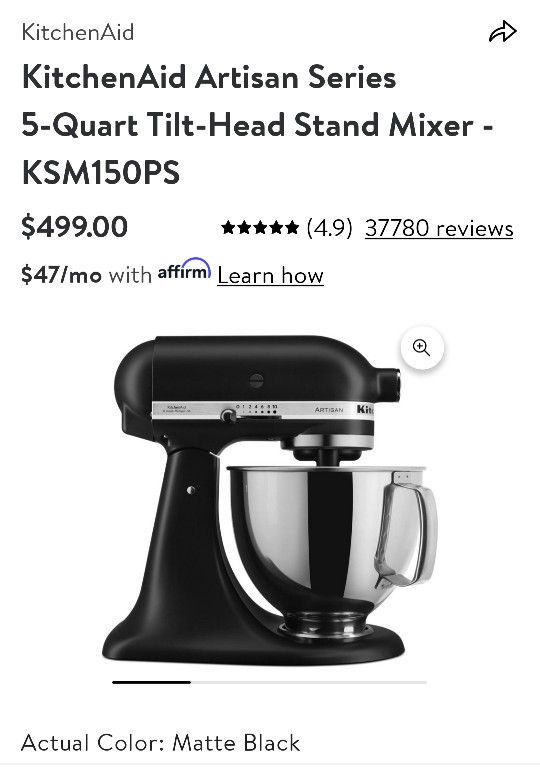 Kitchenaid Mixer Artisan 5 qt Espresso (Rare!!) for Sale in Houston, TX -  OfferUp