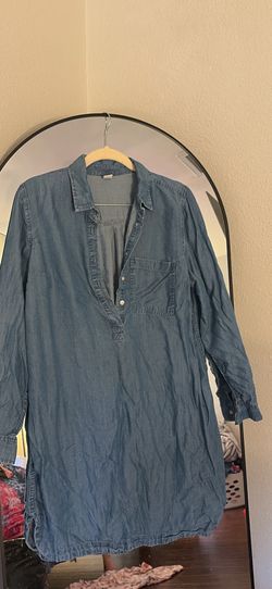 Medium Button Up “Denim” Dress