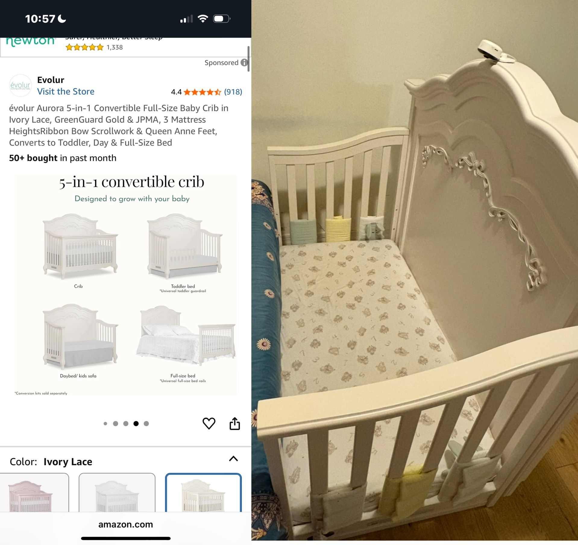 Evolur 5in1  Baby crib  (used) Good Price +4moms Swing Free