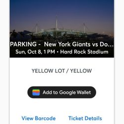 Dolphins vs. NYG parking pass