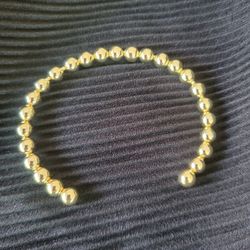 Beaded Gold Cuff Bracelet 