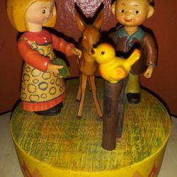 Vintage ANRI hand Crafted & Painted Musical Box Made In Italy. 6" H