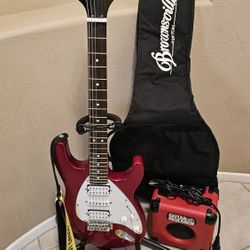 Electric Brownsville Guitar With Stand, Strap, And Carry Case, Comes With Amplifier