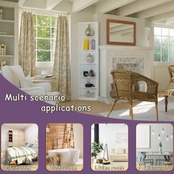 Tall Corner Bookcase with 12 Shelves Freestanding Bookshelf for Living Room or Office 78.7''H White Spray-Painted Finish