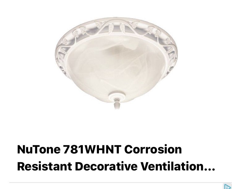 NuTone Decorative Ventilation fan with light