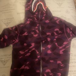 purple camo bape hoodie 
