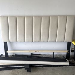 Queen upholstered bed frame