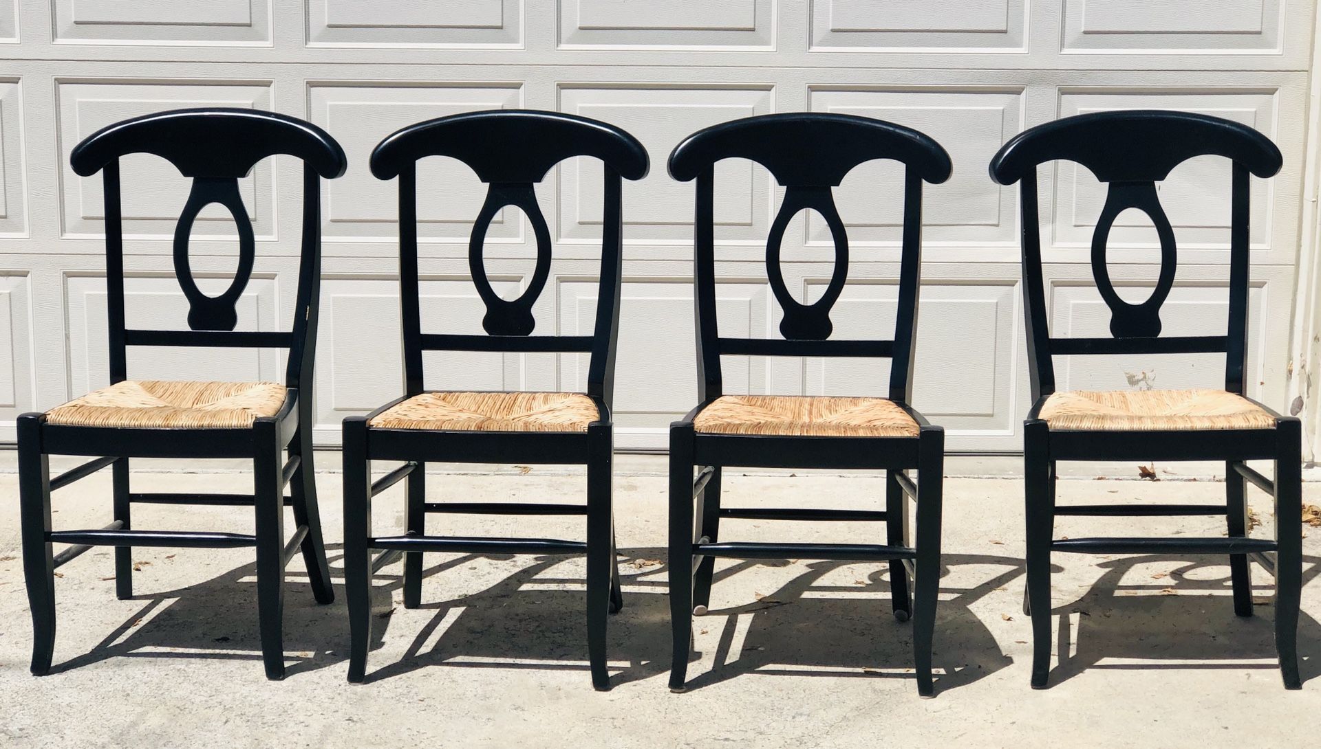 Set of 4 Black Napoleon Pottery Barn Dining Chairs for Sale in Laguna