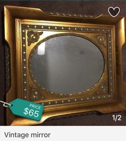 Gold wood framed vintage mirror