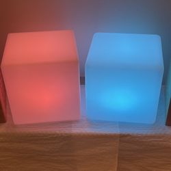 NEW!! Large, 8"Sq., Tabletop LED Color-Changing CUBE - posted price is firm for BOTH CUBES purchased together.