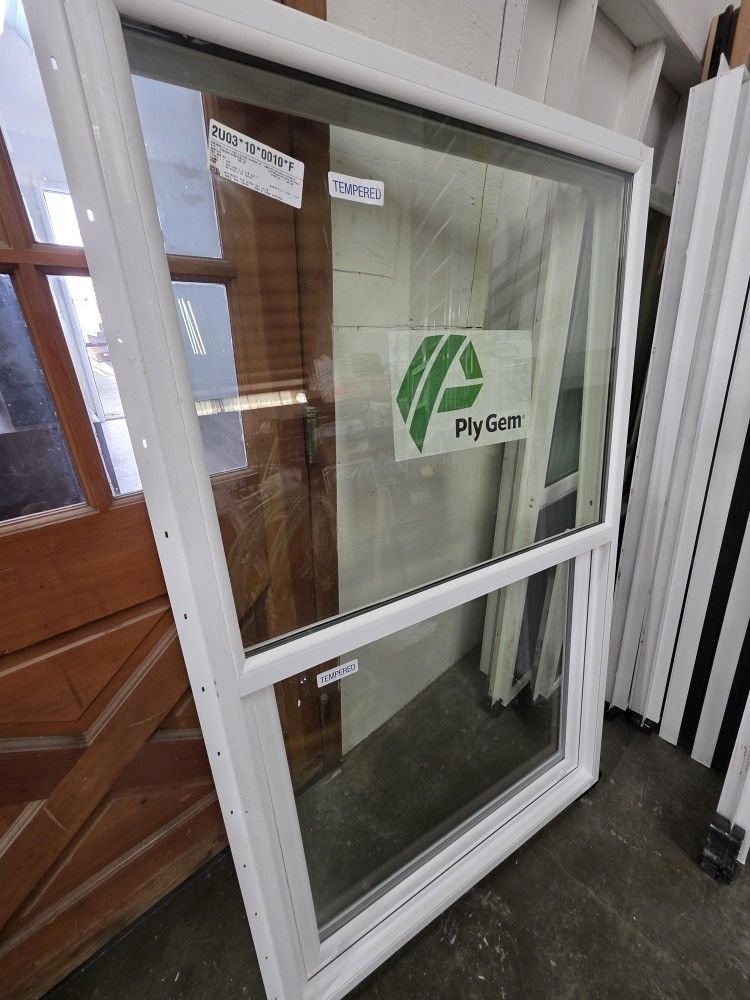 Vinyl White Tempered Sliding Window 35 1/2" Wide X 59 1/2" Wide