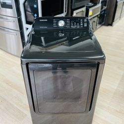 Samsung - 7.4 cu. ft. Large Capacity Front Load Dryer with Sensor Dry - Brushed Black Model:DVG45TV/A3  CWQ3