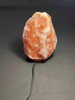 Himalayan Pink Salt Lamp with Wood Base
