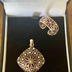 Italian Filigree Pendant and Ring