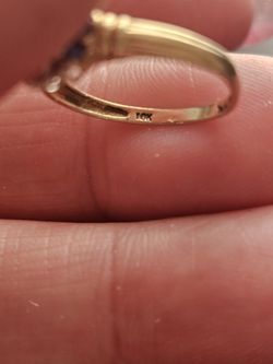 10K Gold Sapphire & Diamond Ring