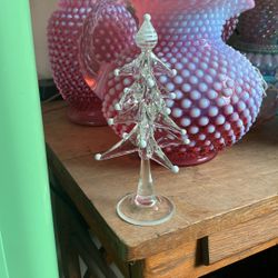 Vintage Glass Christmas Tree 7” Tall