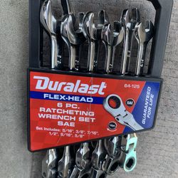 Duralast 6pc Flex-head Ratcheting Wrench Set