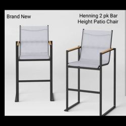 Brand New Hennings 2 Pk Bar Height Patio Chair 