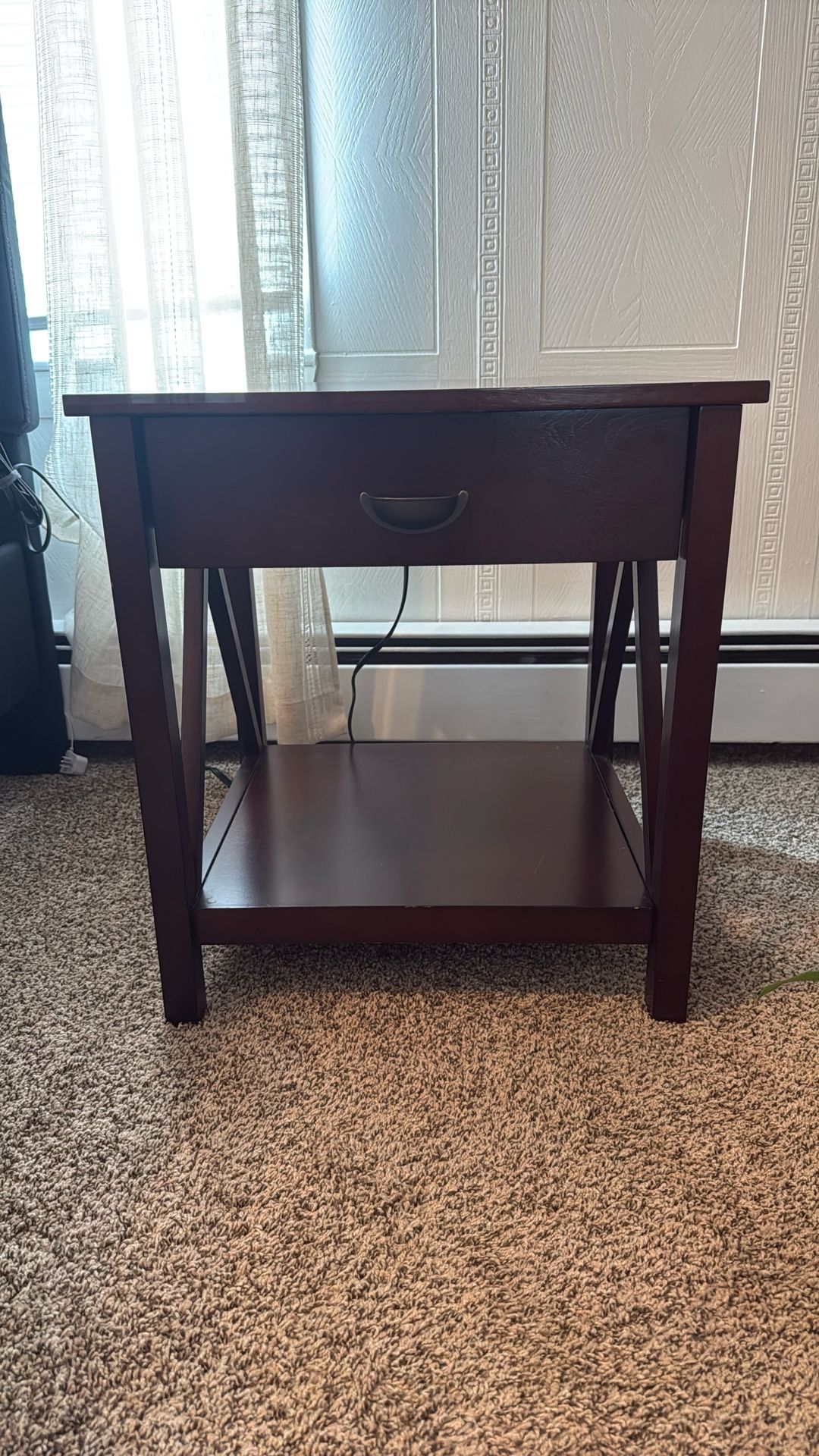 End Table With Charging Station And Drawer