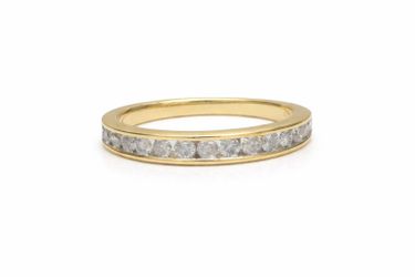 10K Yellow Gold Diamond Band Ring 0.45 TCW Size 7 Channel Set Wedding Stackable