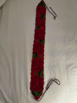 Embroidered Rose Floral Belt $12